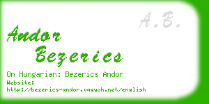 andor bezerics business card